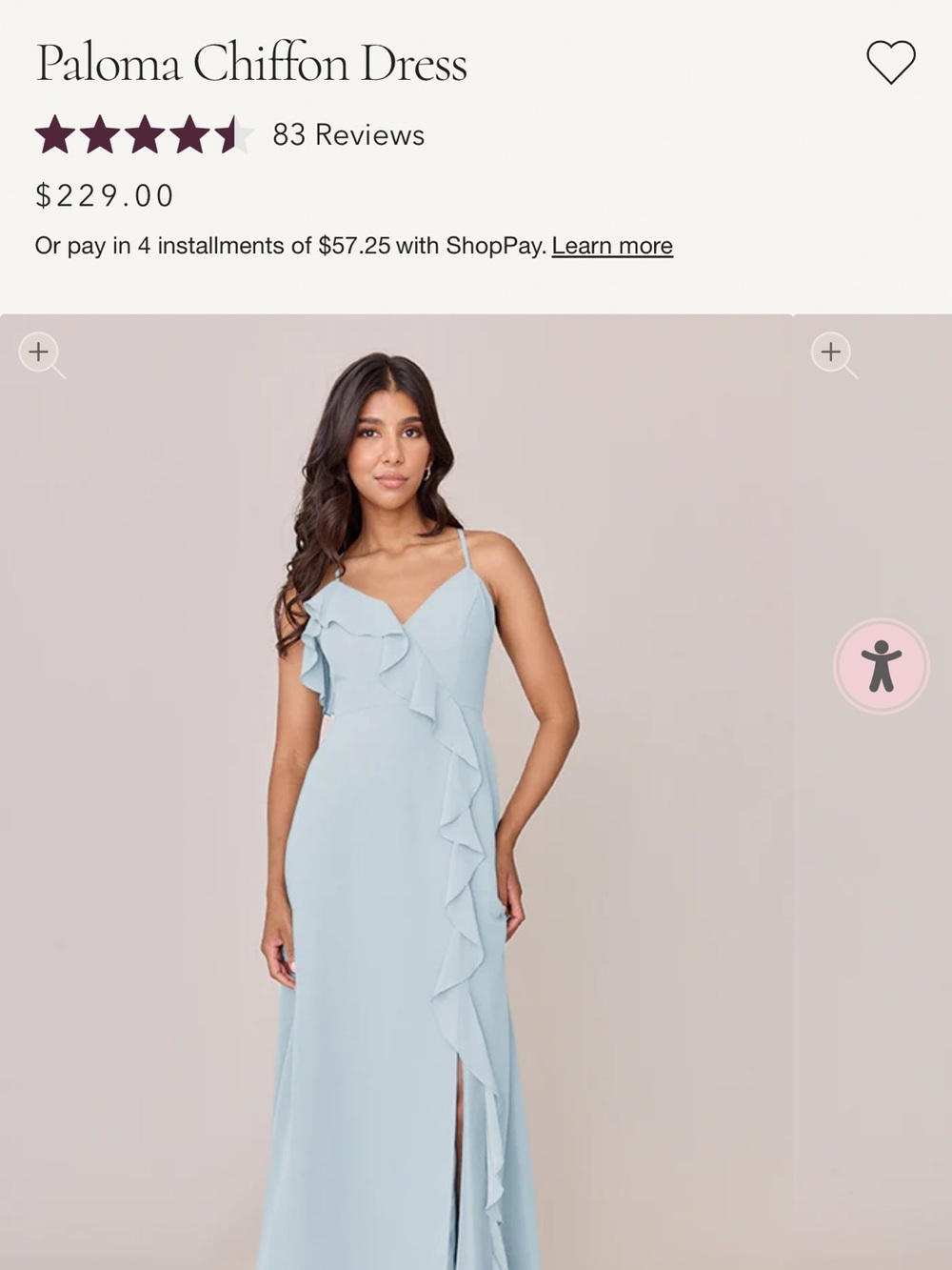 REVELRY Paloma Chiffon - Light Blue (size 6) - Picture 2 of 13